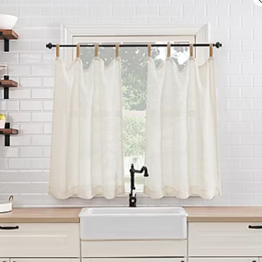 ✨3 Pair!✨ Cafe Curtains- BOHO -two pair of 24” length and one pair of 36” length